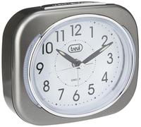 Trevi SL 3040 Sveglia Analogica Silenziosa con Retroilluminazione LED e Ampio Quadrante, Movimento SWEEP Senza Ticchettio, Funzione Snooze, Funzionamento con Batteria Stilo AA, Facile Utilizzo, Grigio