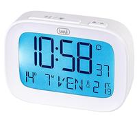 Trevi SLD 3850 Orologio Sveglia Digitale con Termometro Integrato, Grande Display LCD, Orologio e Calendario, Funzione Snooze, Bianco