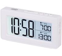 Trevi SLD 3P40 Orologio Digitale con Grande Display LCD Retroilluminato, Possibilità di Impostare Due Sveglie Separate, Funzione Snooze, Bianco
