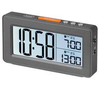 Trevi SLD 3P40 Orologio Digitale con Grande Display LCD Retroilluminato, Possibilità di Impostare Due Sveglie Separate, Funzione Snooze, Grigio Metal Gun