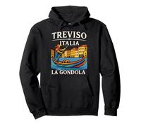 Treviso Italia La Gondola Souvenir di Viaggio Italiano Design Felpa con Cappuccio