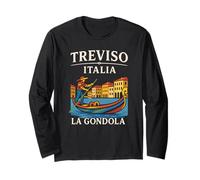 Treviso Italia La Gondola Souvenir di Viaggio Italiano Design Maglia a Manica