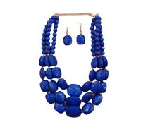 TREWQ Boho Chunky Acrilico Link Chain Multi-Piani Moda Handmade Cuban Chain Collar Gioielli Collana Abiti Maglione Accessori Blue