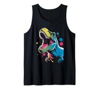 Trex Colorful Dinosaur T-Rex Dino Tyrannosaurus Opera d'Arte Canotta