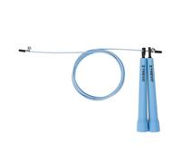 TREXO BASIC+ Corda per saltare Fitness in blu con lunghezza regolabile fino a 300 cm, ideale per esercizi di cardio e fitness, in PP e acciaio, leggera e comoda da usare con manici in plastica