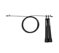 TREXO BASIC+ Corda per saltare Fitness in nero con lunghezza regolabile fino a 300 cm, ideale per esercizi di cardio e fitness, in PP e acciaio, leggera e comoda da usare con manici in plastica