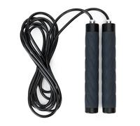 TREXO Corda per saltare ADVANCED di colore nero, con lunghezze regolabili fino a 275 cm, realizzata in silicone e acciaio, corda per saltare con manico antiscivolo, compatta e durevole, ideale per