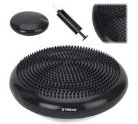 TREXO - Cuscino di equilibrio 33 cm con puntini antiscivolo - seduta posturale & core per ufficio, casa, Pilates, riabilitazione - carico max 200 kg - PVC - Nero