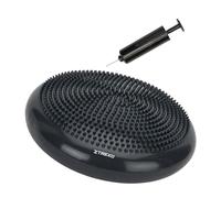 TREXO - Cuscino di equilibrio 33 cm con puntini antiscivolo - seduta posturale & core per ufficio, casa, Pilates, riabilitazione - carico max 200 kg - PVC - Nero