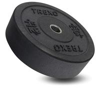 TREXO - Disco Olimpico Bumper 25 kg Nero - Gomma Inserto Acciaio Diametro 50 mm Rimbalzo Ridotto Resistente Riduzione Rumore - Allenamento Casa Muscolazione