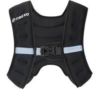 TREXO Giubbotto Zavorrato 5 kg Gilet Tattico per Gym e Palestra in casa Gilet Donna e Uomo con Misura Universale e Cinghie Riflettenti con Pesi Palestra Allenamento Calisthenics Forza Nero WV-05