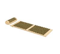 TREXO Grande tappetino per agopressione con cuscino, marrone, 110 x 44 x 2 cm, con cuscino 38 x 15 cm, con rivestimento in cotone e spugna 18D, punte in PVC resistente all'abrasione, allevia la