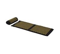 TREXO Grande tappetino per agopressione con cuscino nero 110 x 44 x 2 cm con cuscino 38 x 15 cm con rivestimento in cotone e spugna 18D resistente all'abrasione PVC Spikes allevia la tensione