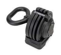 TREXO Kettlebell Regolabile 12 kg in Ghisa per Diversi Esercizi Versatili Manubrio a Sfera Professionale con 16 Livelli di Regolazione Nero