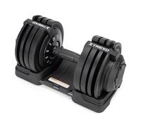 TREXO Manubrio 24 kg con Regolazione del Peso Tramite Rotella Manubrio Palestra Regolabile in Ferro per Esercizi Fitness con Impugnatura Ergonomica Antiscivolo