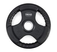 TREXO Piastra in Ghisa Gommato|Pesi Palestra Diametro 32 cm con Impugnatura Tri-Grip|Pesi Palestra 10 kg per Bilanciere|Dischi Palestra Crossfit Allenamento di Forza RW10