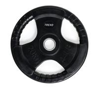 TREXO Piastra in Ghisa Gommato|Pesi Palestra Diametro 40 cm con Impugnatura Tri-Grip|Pesi Palestra 20 kg per Bilanciere|Dischi Palestra Crossfit Allenamento di Forza RW20