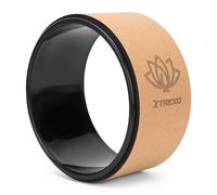 TREXO Ruota da yoga in sughero naturale con un diametro di 26 cm e una larghezza di 13 cm in marrone in 100% sughero ecologico, perfetta per allungare, comoda grazie all'imbottitura in gommapiuma