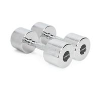 TREXO Set di manubri cromati da 2 x 7 kg, set di manubri in acciaio con manico antiscivolo, ideali per l'allenamento di forza, resistenza e funzionalità, perfetti per casa e palestra
