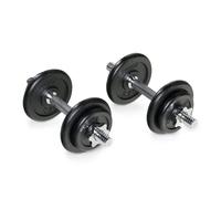 TREXO Set Manubri Regolabile Composto Pesi Palestra Filettato Peso Totale di 20 kg in Una Valigetta 8 Piastre in Ghisa Gommata per Allenamento a Casa DK20