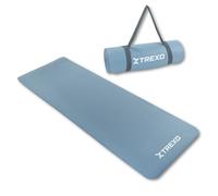TREXO Tappetino Fitness NBR 183 x 61 cm Materiale di resistenza e flessibilità 15 mm Spesso Materassino per allenamento con Struttura Antiscivolo Tappetino per yoga e pilates in Blu