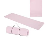 TREXO Tappetino fitness rosa chiaro, 183 x 61 cm e 10 mm di spessore, in TPE ecologico con superficie antiscivolo, tappetino da ginnastica leggero per allenamento di forza, yoga, pilates e stretching