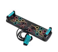TREXO Tavola da flessione, multifunzionale, colore nero, con codice push-up, in ABS e TP Comapect, 66 x 20 x 2 cm, versatile allenamento della forza, maniglie antiscivolo