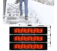 TRFVDVERD Tappetino Anti-Neve for camminamenti - Tappetini elettrici Antiscivolo Impermeabili for la rimozione della Neve Invernale, Scale (3 Pezzi 25,4x120 cm/10x48 Pollici)(25.4x90cmx3Pcs)