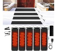TRFVDVERD Tappetino Anti-Scivolo in Gomma for sciogliere la Neve, tappetini elettrici for sciogliere la Neve for Scale, Porte, marciapiedi, vialetti - 30x60 cm/12x24 Pollici(25.4x120cmx5Pcs)