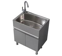 TRGCJGH Mobile Lavatoio in acciaio inox, Compact Mobile da Bagno con lavabo, Mobile con lavello, Per Cucine, Ristoranti, Hotel(60x40cm/23.6x15.7in)