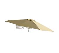 TRGCJGH Ombrellone da terrazza, Ombrellone con Montaggio a Parete, Parasole da Esterno per Giardino, Inclinabile, Palo e Stecche in Alluminio(2.2m(7.2ft),Khaki)