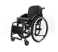 TRGCJGH Sedia a Rotelle Pieghevole, Carrozzina disabili ad autospinta, Alluminio, Freno Manuale, Poggiapiedi Pieghevoli, Ruote antiribaltamento(17in Seat Width,Sports Style)