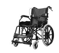 TRGCJGH Sedia a Rotelle Pieghevole, Sedia a Rotelle da Transito Acciaio, Seduta 43 cm, Due sistemi frenanti, autospinta(Black)