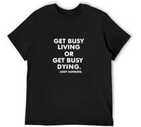 Trgdhj Get Busy Living Shawshank Redemption Printing T Shirt Custom Tee Black XL