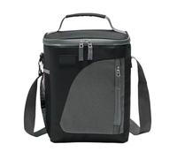 TRgqify-KM Borsa Termica for Il Pranzo con Tracolla Regolabile, Borsa a Tenuta stagna for Ufficio, Picnic, Viaggi(Black Gray)