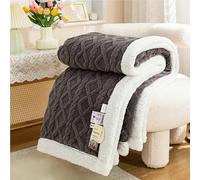 TRgqify-KM Coperte Spesse in Lana Sherpa Calda e soffice in Pile di Corallo, copriletto for Letto Singolo e Matrimoniale, Invernale, in Peluche, Coraline, Peloso(Gray,71x79inch)