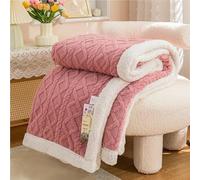 TRgqify-KM Coperte Spesse in Lana Sherpa Calda e soffice in Pile di Corallo, copriletto for Letto Singolo e Matrimoniale, Invernale, in Peluche, Coraline, Peloso(Pale Mauve,71x79inch)