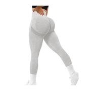 TRgqify-KM High Waist Yoga Leggings for Women Tummy Control Workout Compression Pants Moisture-Wicking Stretchy Gym Running Activewear Seamless Squat-Proof High-Rise Leggings(LightGray_XL 3PCS)