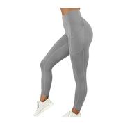 TRgqify-KM High Waist Yoga Leggings for Women Tummy Control Workout Compression Pants Moisture-Wicking Stretchy Gym Running Activewear Seamless Squat-Proof High-Rise Leggings(Gray_M 3PCS)