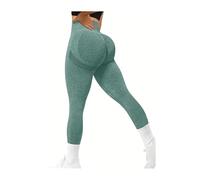 TRgqify-KM High Waist Yoga Leggings for Women Tummy Control Workout Compression Pants Moisture-Wicking Stretchy Gym Running Activewear Seamless Squat-Proof High-Rise Leggings(Darkgreen_S 3PCS)