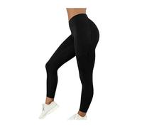 TRgqify-KM High Waist Yoga Leggings for Women Tummy Control Workout Compression Pants Moisture-Wicking Stretchy Gym Running Activewear Seamless Squat-Proof High-Rise Leggings(Black_S 3PCS)