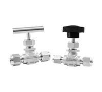 TRGYJGKF 3-16mm 1/8"-1/2" Tube OD Compression Union 304 316 Stainless Steel Die Forged Bulkhead Needle Valve(14mm,Steel Handle)