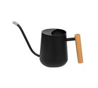 TRHEEE Annaffiatoio da 1000 ml in acciaio inox con manico in legno a bocca lunga