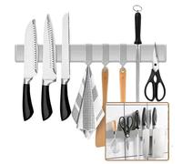Trhillsbrad - Coltello magnetico da 50 cm, con 3 ganci, in acciaio inox, autoadesivo, montaggio a parete, senza fori, TRHILLSBRAD SLIVER 50CM