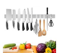 Trhillsbrad - Coltello magnetico da 60 cm, supporto magnetico con 3 ganci, in acciaio inox, autoadesivo, montaggio a parete, senza fori…
