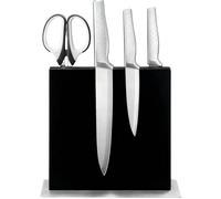 Trhillsbrad Portacoltelli magnetico in acciaio inox, porta coltelli double face, colore nero, organizer per coltelli da cucina