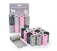 Tri-Coastal Design - Sacchetti per Bisogni dei Cani, 16 Rotoli da 15 Sacchetti ciascuno (Bone Pink)