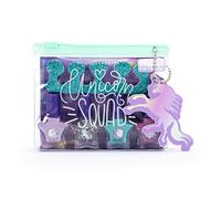Tri-Coastal Design - Set Manicure e Pedicure, 4 Mini Smalti per Unghie, Colori Pastello e Glitter, Lima per Unghie a Forma di Unicorno Viola, Distanziatore Dita Piedi, Idea Regalo, TCD Made for Kids