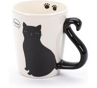 Tri-Coastal Design - Tazza in Ceramica da Tè/Caffè a Tema Animale - Idea Regalo - Gatto Nero