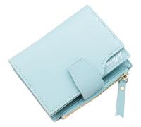 Tri-Fold Donne Portafoglio 12cm PU Pelle Zip Coin Pocket (Blu) | Layout a tre pieghe, dimensioni 12 x 9 x 2 cm, si adatta a borse piccole, essenziale per il tragitto quotidiano